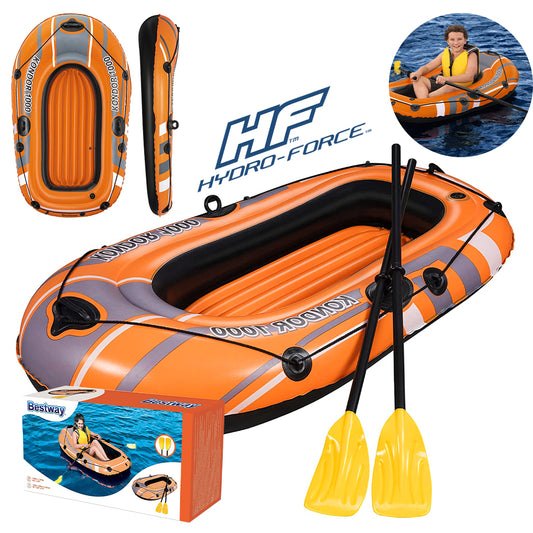 Bestway gonflable durable pour 1 personne avec rames longues Hydro Force™ Barque avec 2 rames 155x93cm 61078